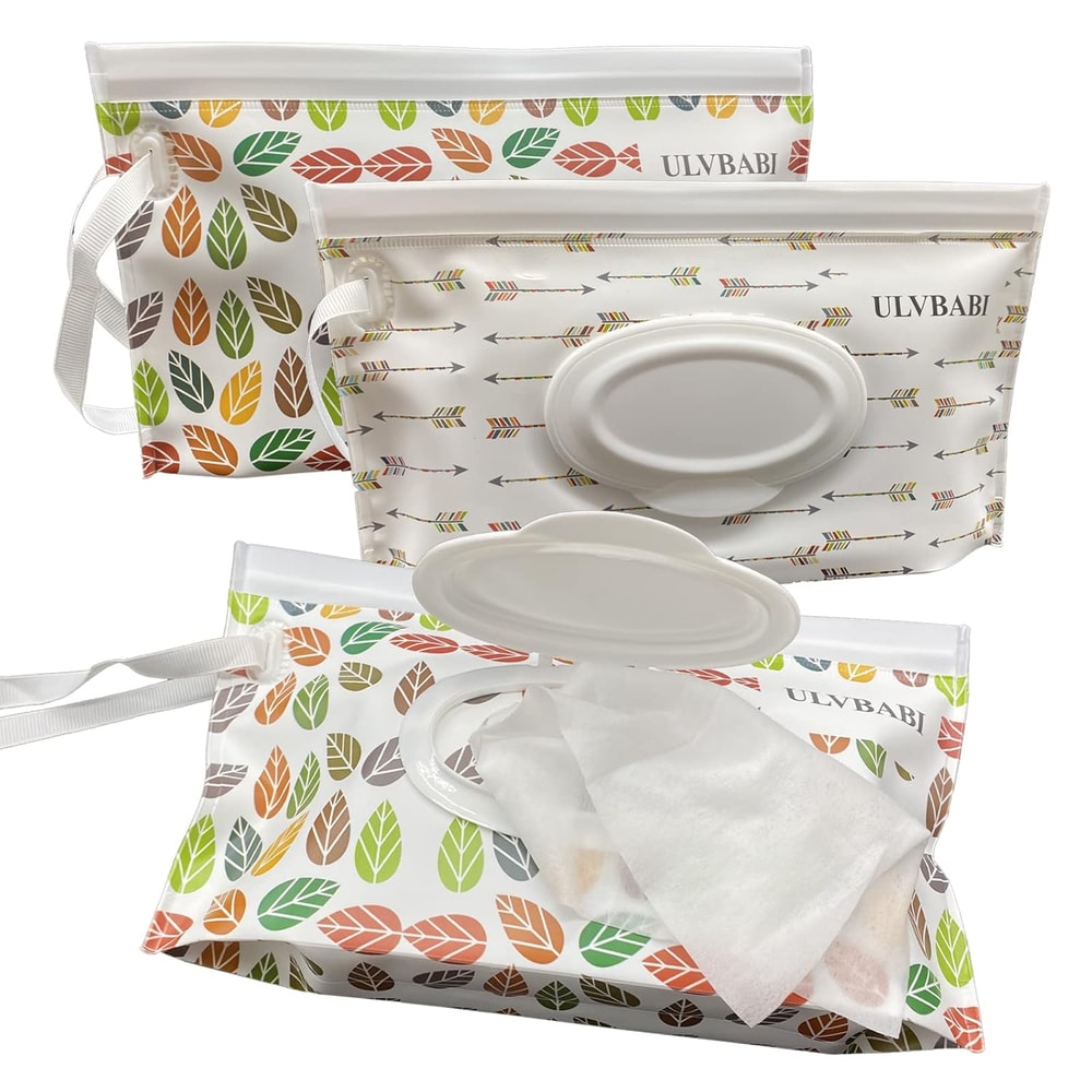 Reusable Travel Wet Wipe Holder Container Portable Tissue Bags Set Refillable Wipes Dispenser 3