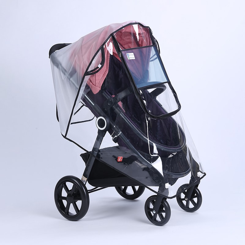 Waterproof EVA Baby Stroller Accessories Transparent Wind Dust Shield Rain Cover Zipper Open For Pu 0