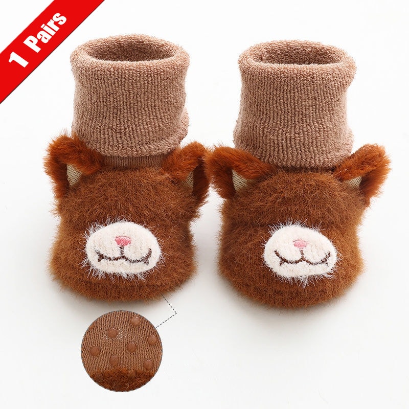 Cute Cartoon Infant Socks Terry Soft Anti Slip Winter Baby Socks For Girls Boys 9