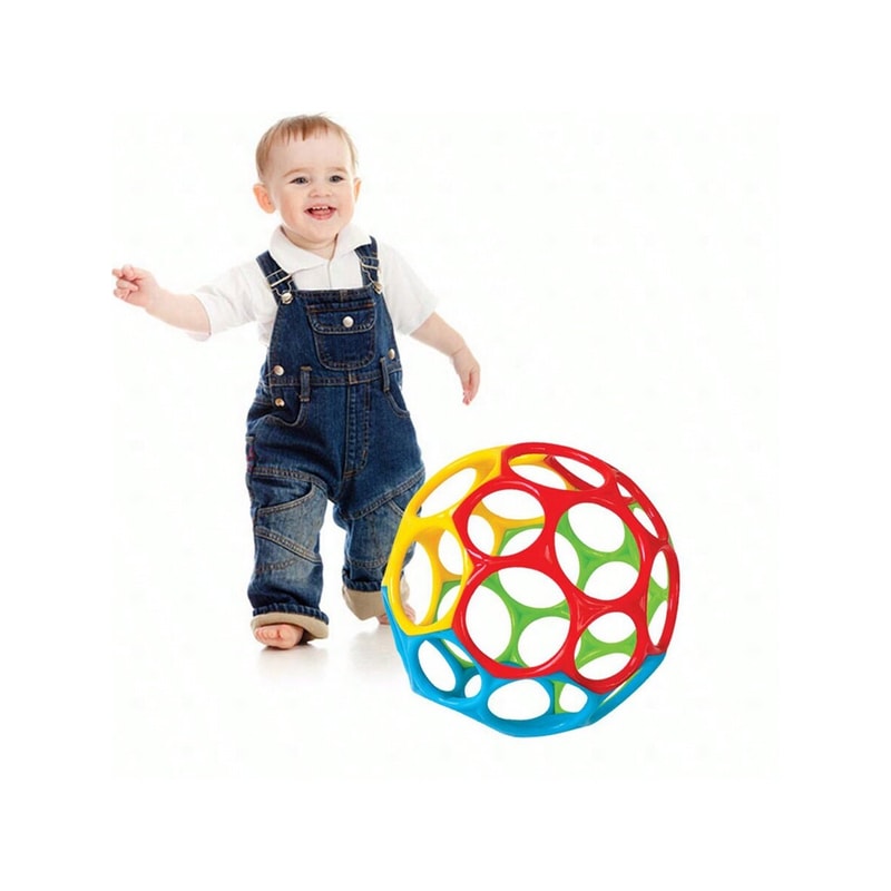 Montessori Learning Toy BPAFree Baby Sensory Rattle Ball Soft Textured Grasping Toy With Spin Rings 0