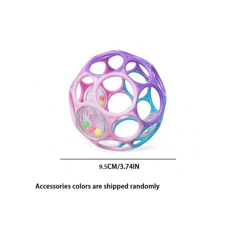 Montessori Learning Toy BPAFree Baby Sensory Rattle Ball Soft Textured Grasping Toy With Spin Rings 4