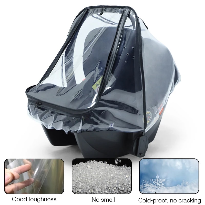 Windproof Baby Safety Seat Rain Cover Transparent EVA Stroller Dust Cover With Mosquito Net For Bab 2