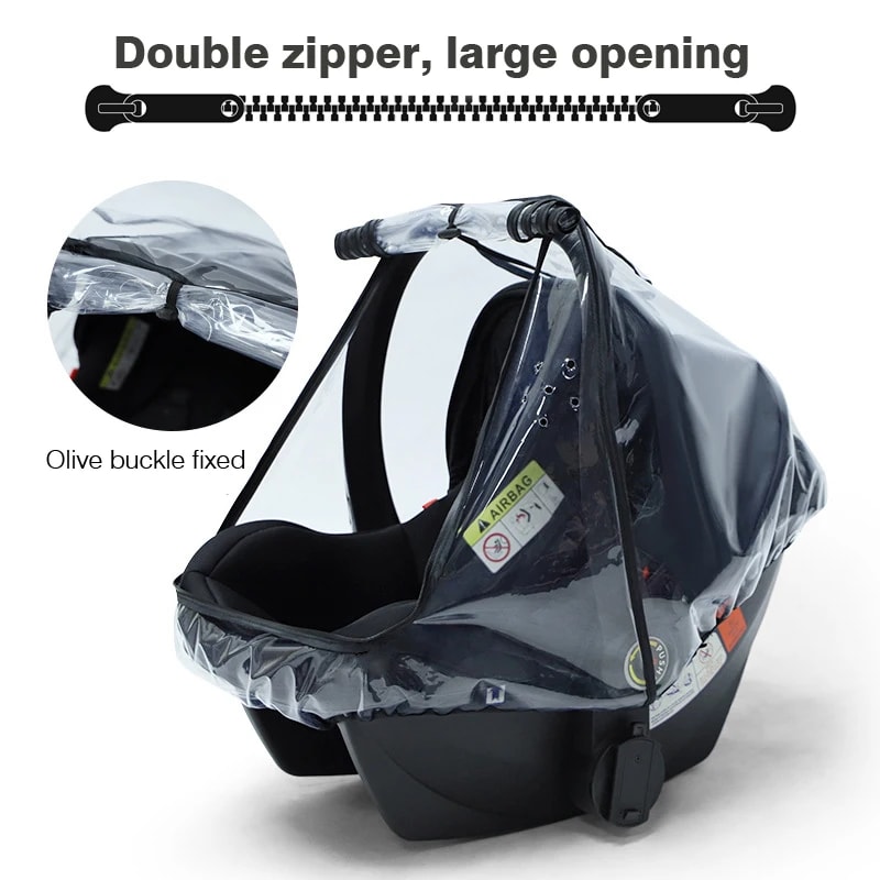 Windproof Baby Safety Seat Rain Cover Transparent EVA Stroller Dust Cover With Mosquito Net For Bab 3