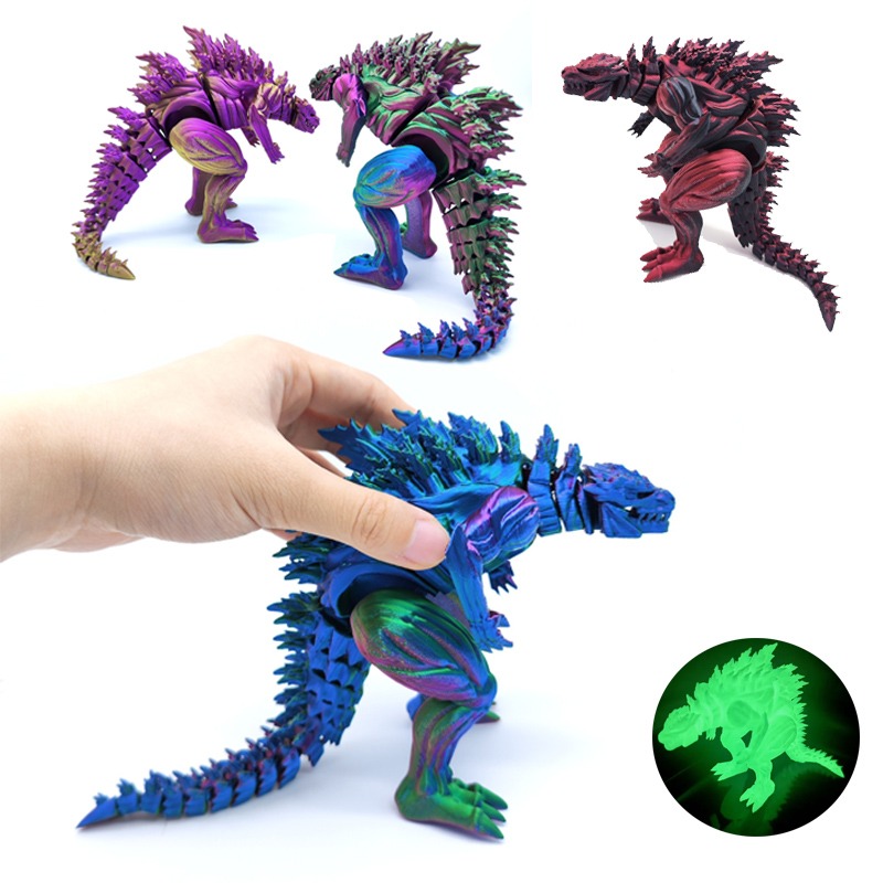Movable 3D Printed Dinosaur Action Figure Rotatable Monster Toy Muscle Joint Model Kids Desktop Orn 1