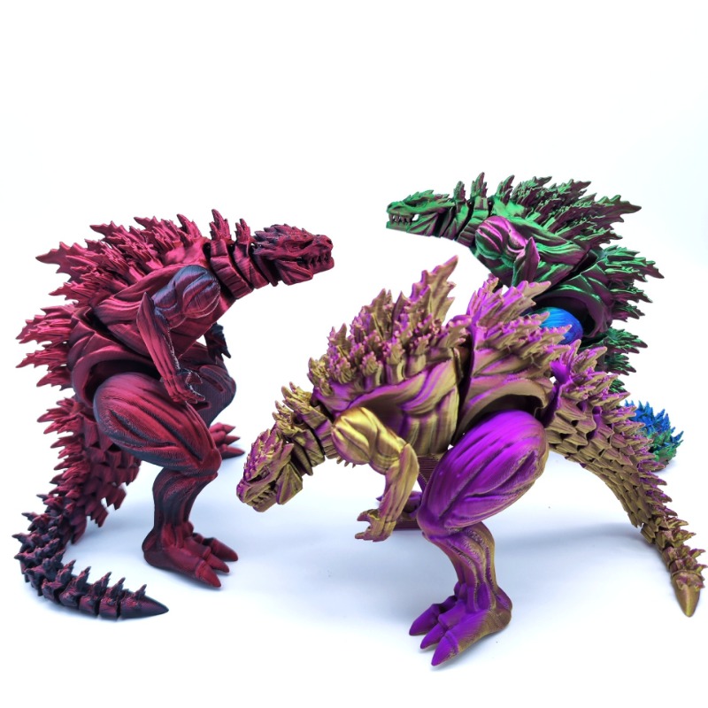 Movable 3D Printed Dinosaur Action Figure Rotatable Monster Toy Muscle Joint Model Kids Desktop Orn 0