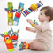 Toddler Socks With Bug Wrist Strap Rattle Baby Animal Foot Socks Pacifier Toys 1