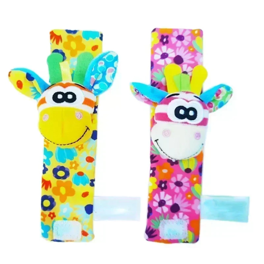 Toddler Socks With Bug Wrist Strap Rattle Baby Animal Foot Socks Pacifier Toys 7