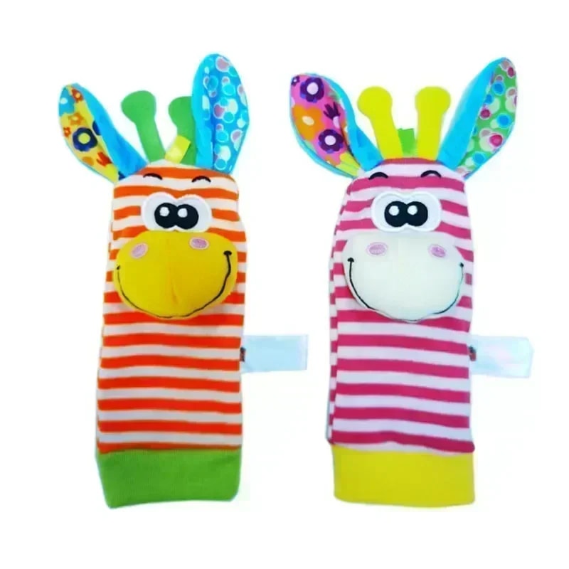 Toddler Socks With Bug Wrist Strap Rattle Baby Animal Foot Socks Pacifier Toys 10