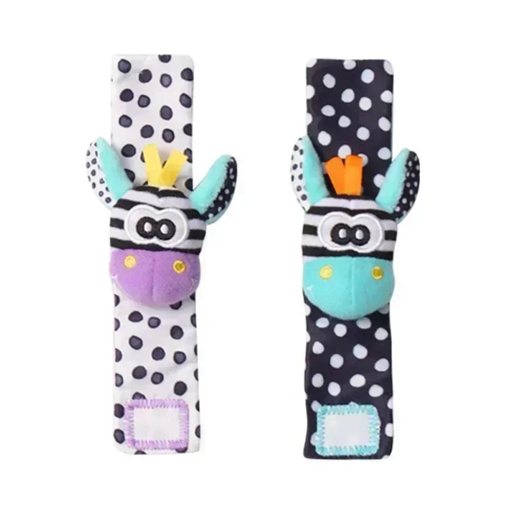 Toddler Socks With Bug Wrist Strap Rattle Baby Animal Foot Socks Pacifier Toys 8