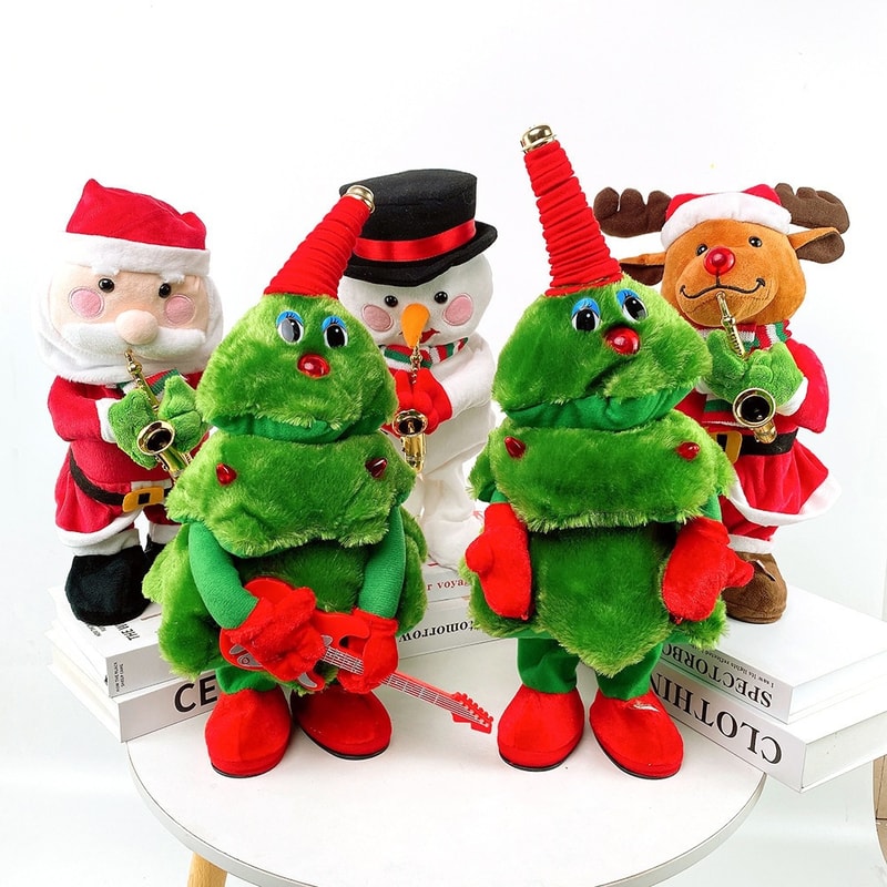 Glowing Halloween Christmas Decoration Electric Dancing Christmas Tree Plush Toy Swinging Singing F 2
