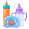 Baby Doll Feeding Set With Pacifier Milk And Juice Bottles Stroller Toy For Kids 4
