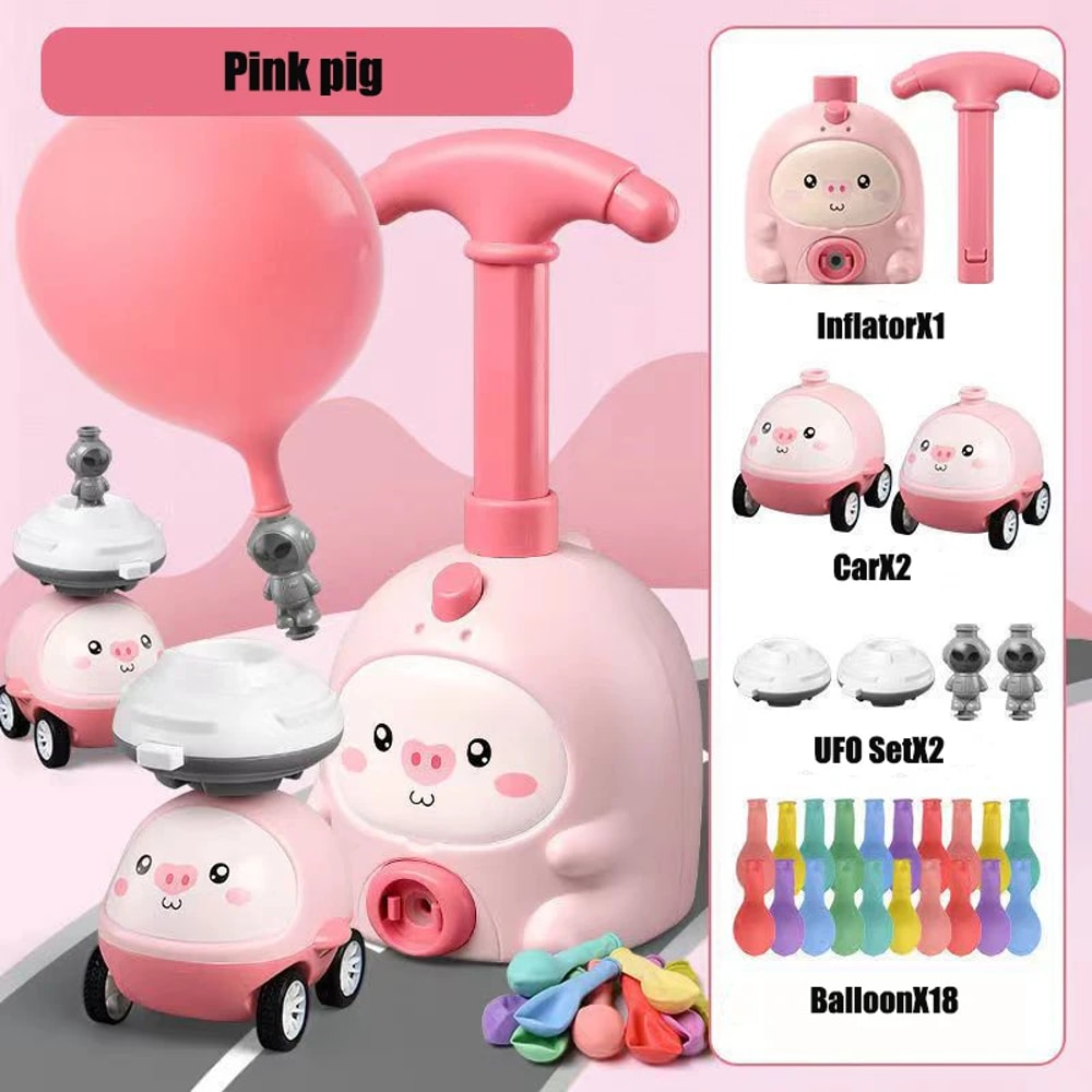 Educational Inertial Air Power Balloon Car Kids Rocket Balloon Launcher Toys 6
