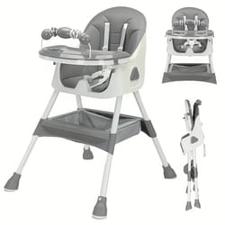 easy to clean foldable baby high chair with toyrack and large antislip pad