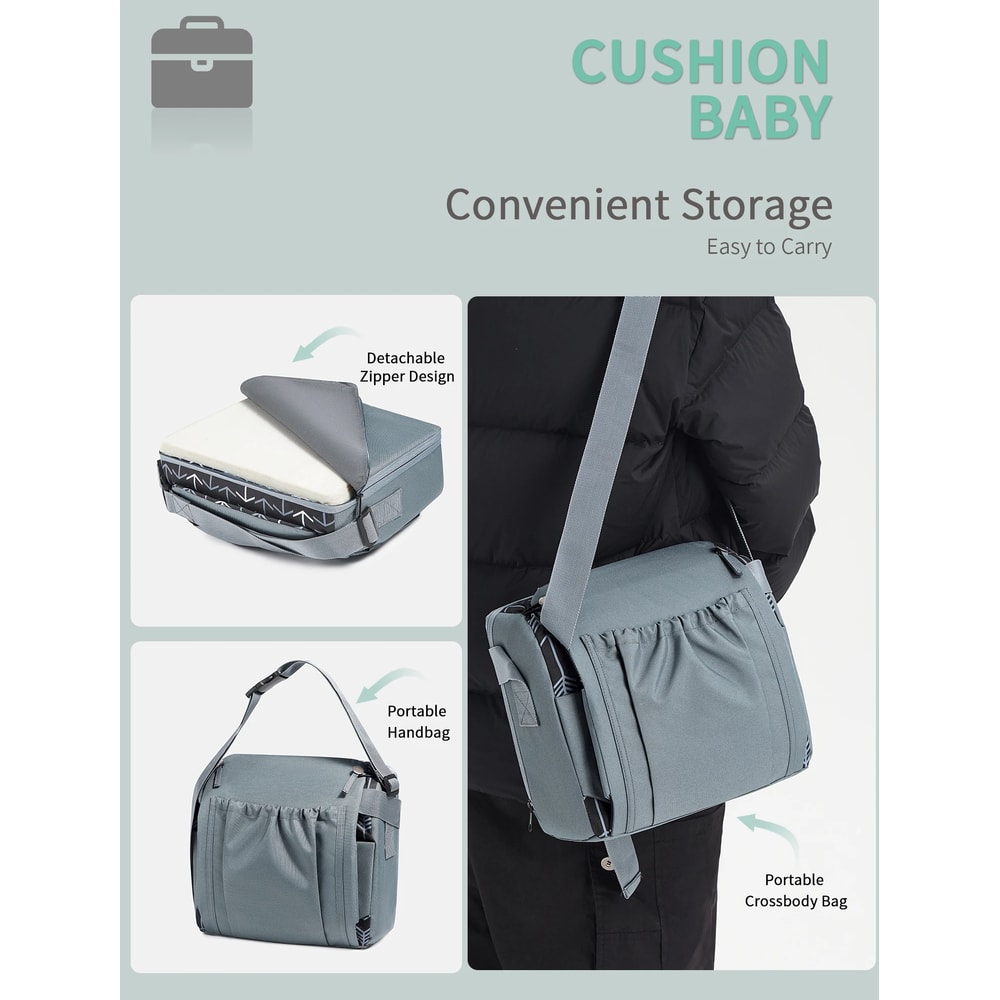 High Cushion Baby Dining Chair Portable Foldable AntiSlip Childrens Seat Travel Supplies For Kids 3