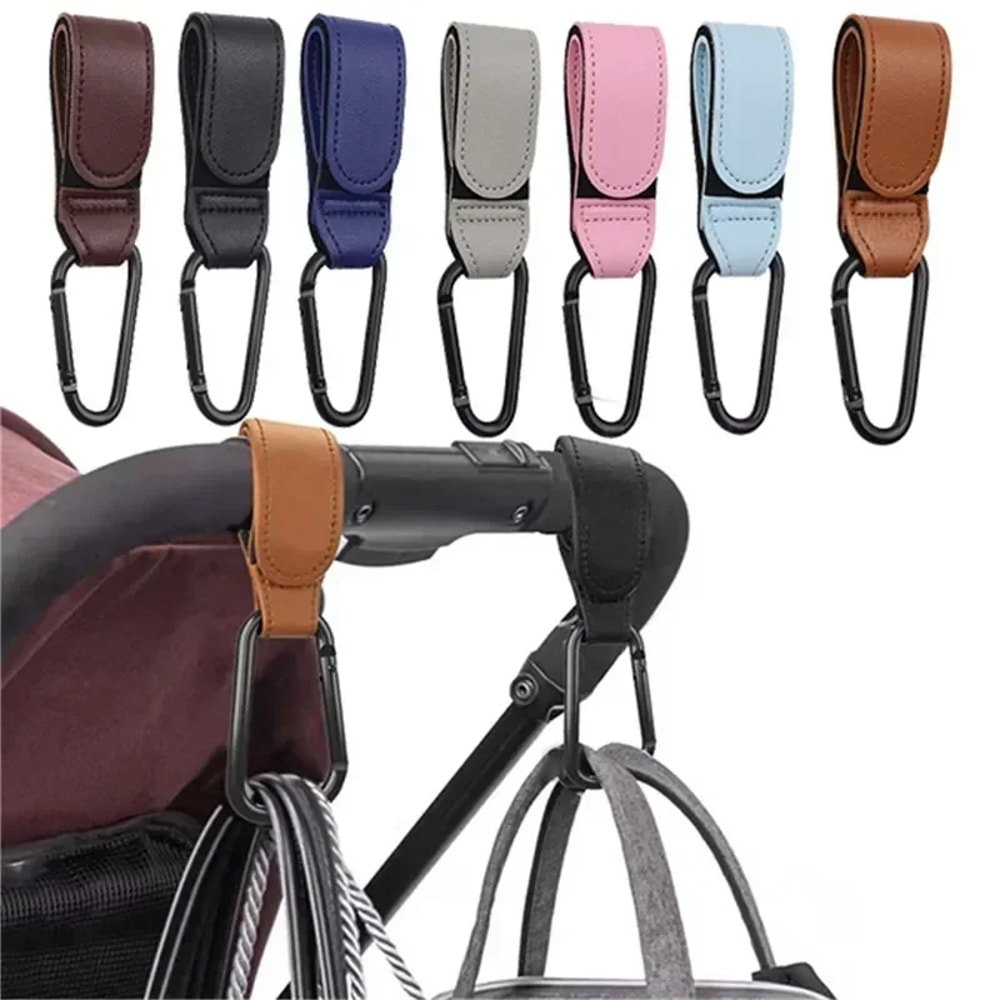 360 Degree Rotatable PU Leather Stroller Hook Pram Hook Organizer Baby Cart Accessories Stroller Cr 1