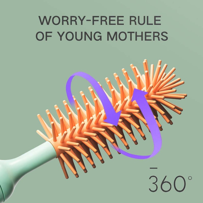 Rotating Baby Pacifier Cleaning Brush Set Electric Silicone Bottle Brush With Lithium Battery 2