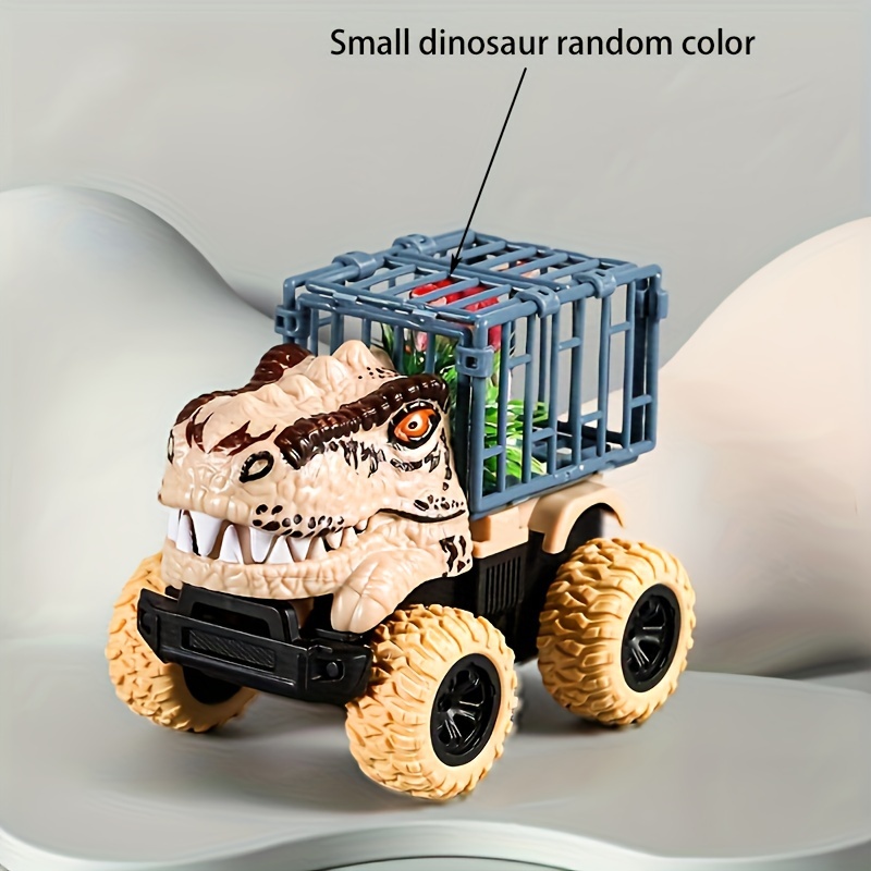 TRex Dinosaur Transport Truck Pull Back Car Toys With Dino Figures For Toddlers 6