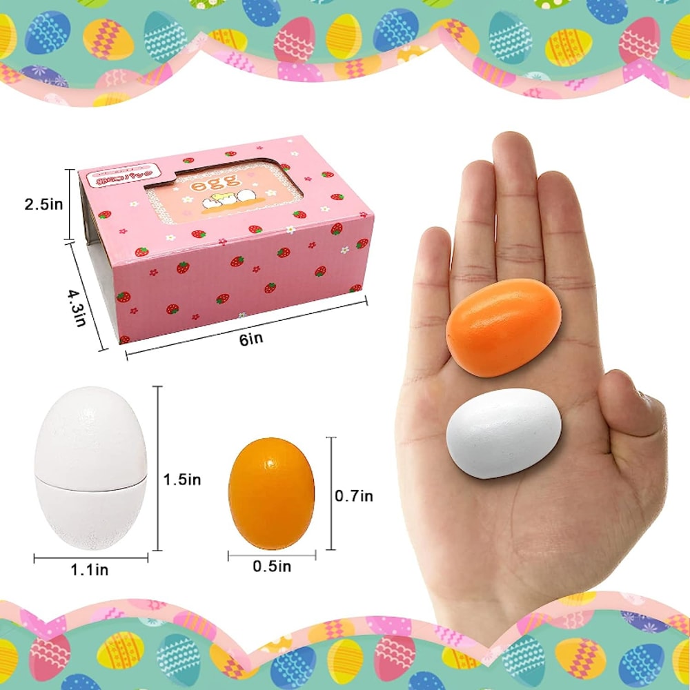 Kids Play Kitchen Toys Wooden Egg Pretend Play Food Set Baby Early Learning Cooking Toy Set 5