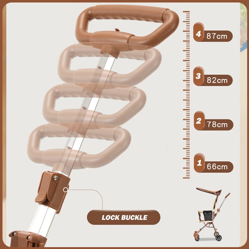 Lightweight Baby Stroller For Toddler Oneclick Folding Twoways Cart With Swivel Front Wheel And Can 2