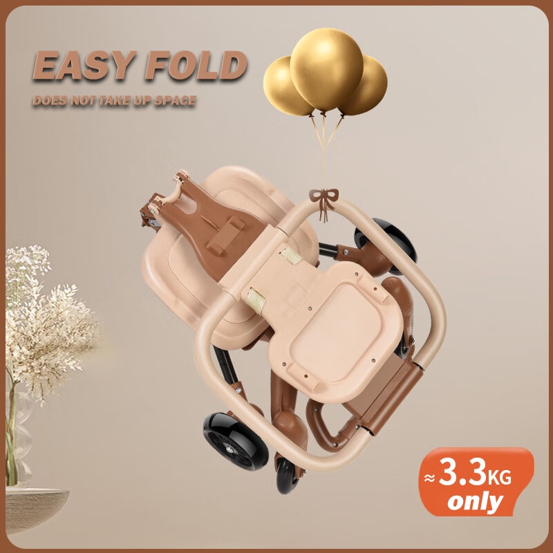 Lightweight Baby Stroller For Toddler Oneclick Folding Twoways Cart With Swivel Front Wheel And Can 3