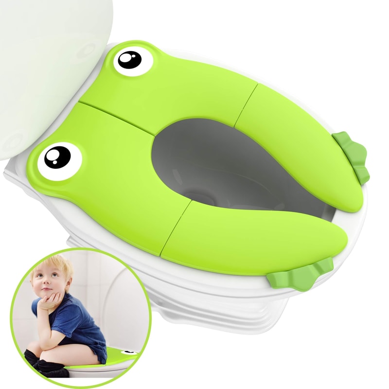 Portable Large Potty Training Pad Baby Travel Folding Potty Seat Non Slip Silicone Toilet Seat Cove 0