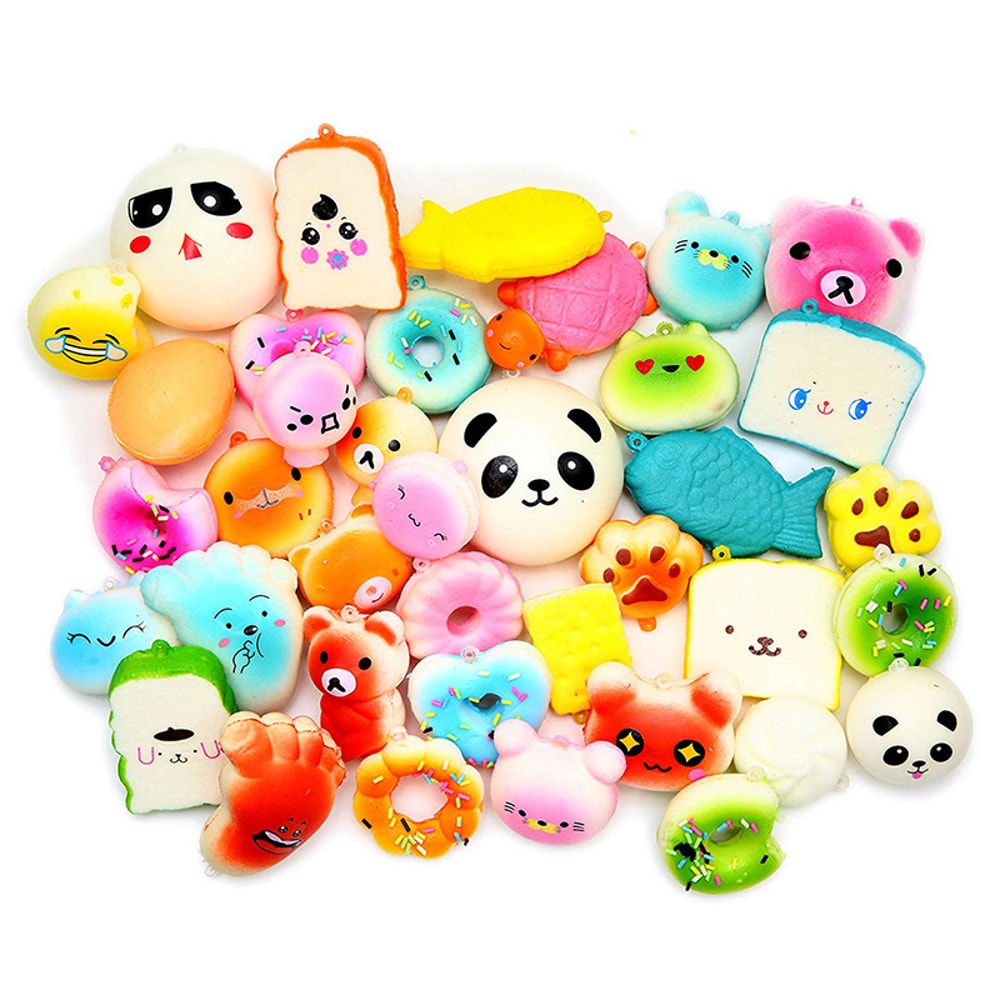 10pcs Random Squishes Toy Mini Soft Bread Toys Keychain Cute Banana Cake Toast Squishy Toy Kawaii K 5