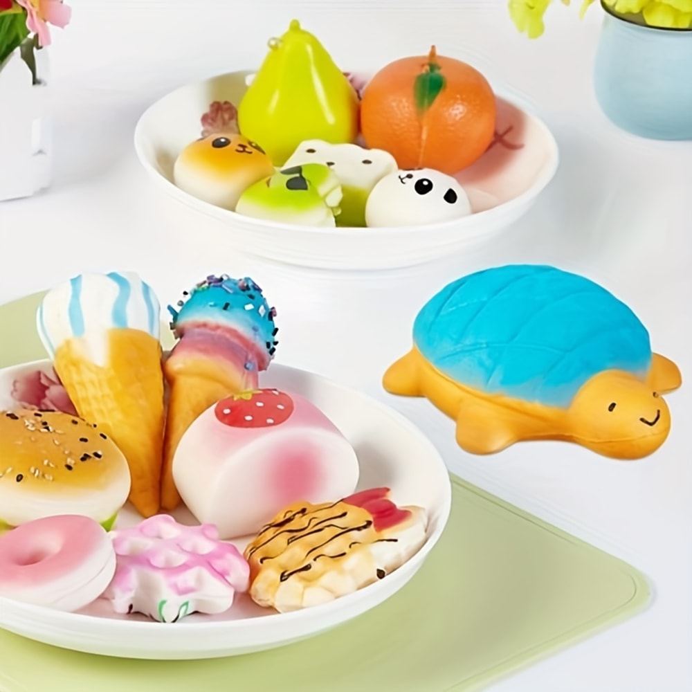 10pcs Random Squishes Toy Mini Soft Bread Toys Keychain Cute Banana Cake Toast Squishy Toy Kawaii K 3