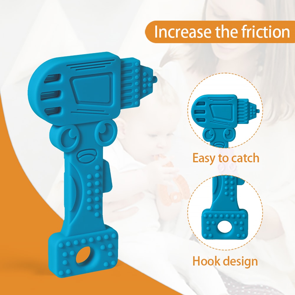 Silicone Tiny Rod Baby Teether Toys Food Grade Chewing Toy Baby Silicone Teether Wrench Childrens G