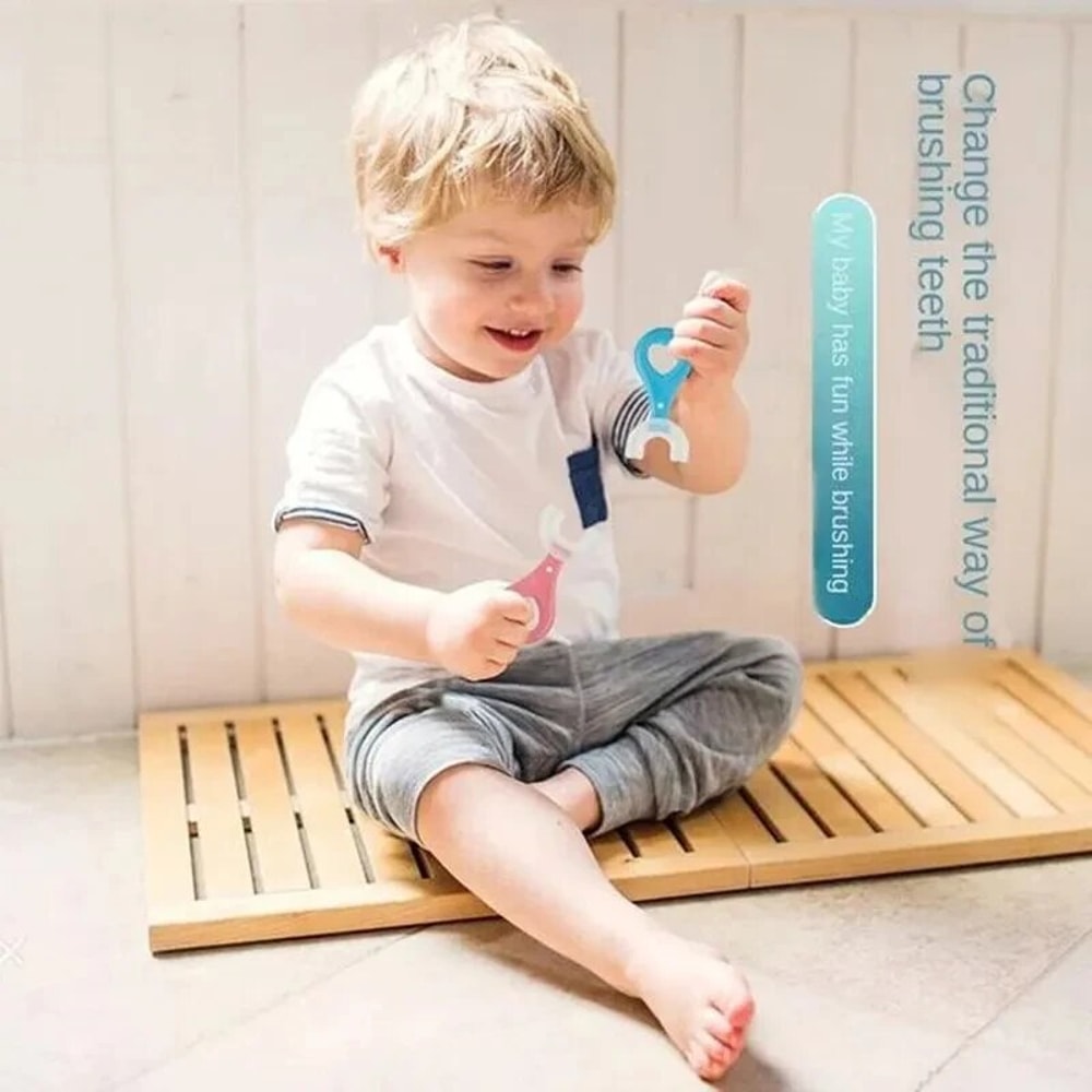 Baby Teeth Cleaning Oral Cleaning Toothbrush U Shaped Kids Toothbrush Brushing Instrument Children 3