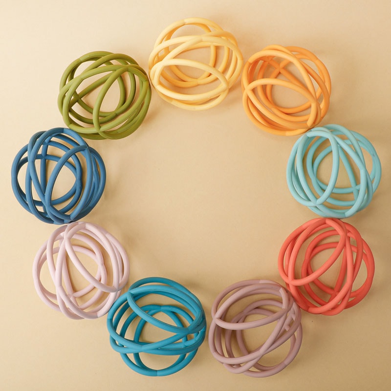 BPA Free Baby Teething Chew Baby Silicone Rodent Toy Ball DIY Teething Necklace Toys Soft Chew Bead 4