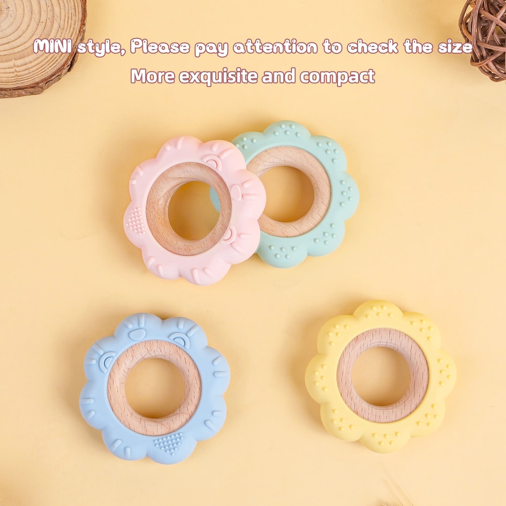Food Grade Baby Silicone Teething Ring BPA Free Cartoon Silicone Teether For Newborns 2