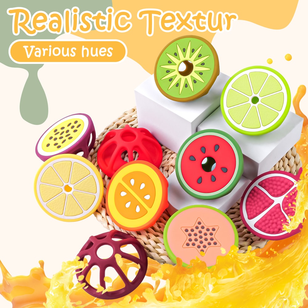 Kids Sensory Teether Silicone Fruit Shape Teething Toy Gum Pain Relief 2