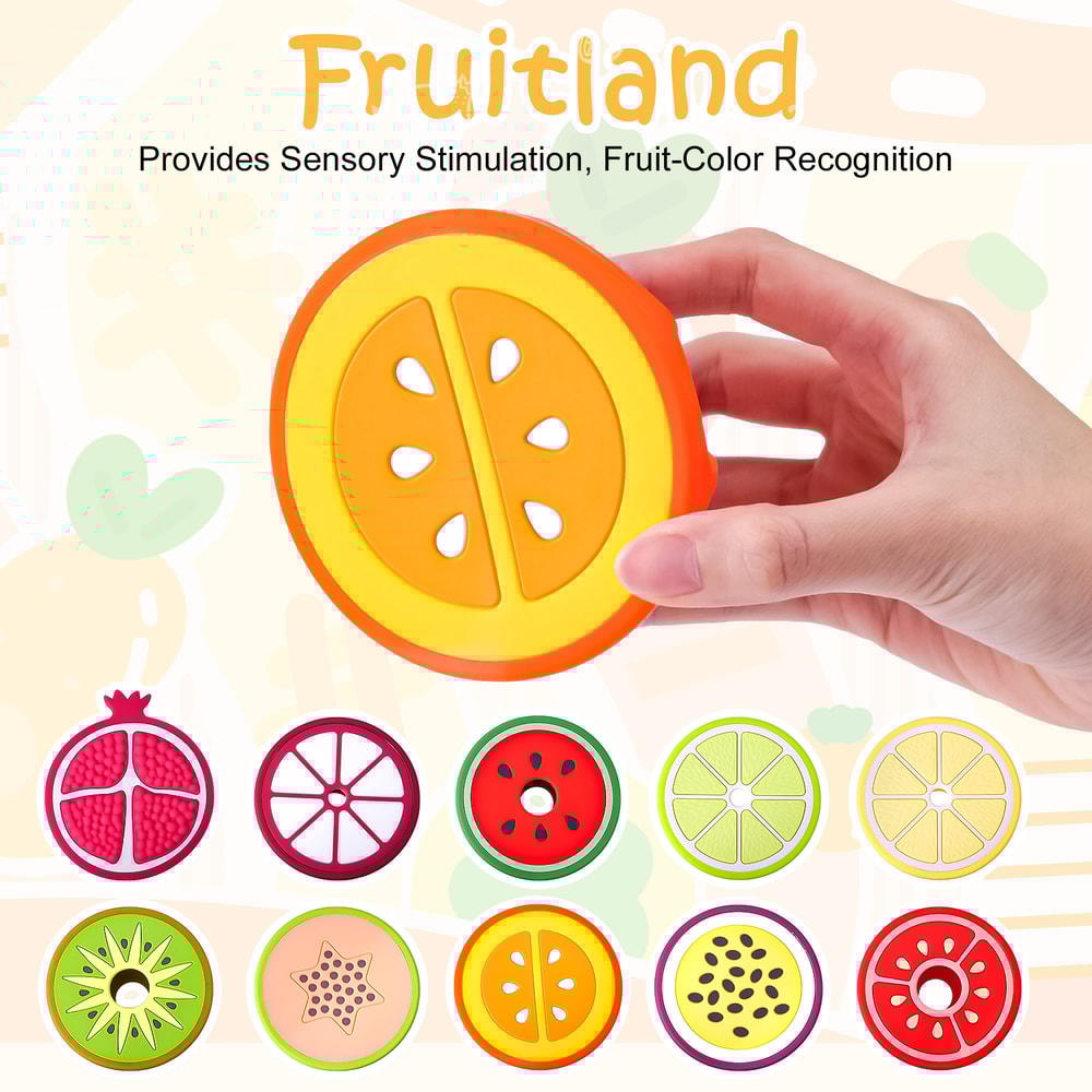 Kids Sensory Teether Silicone Fruit Shape Teething Toy Gum Pain Relief 3