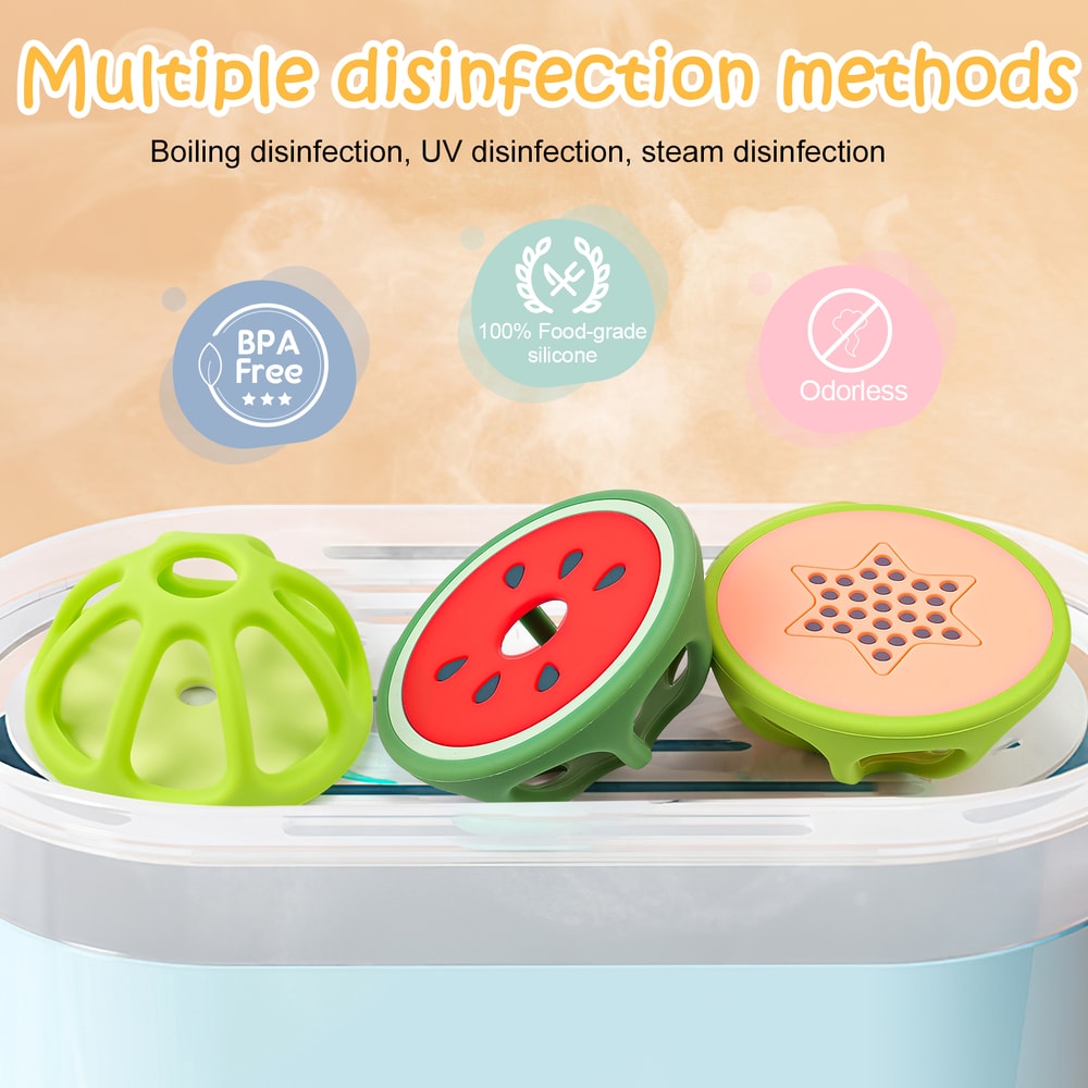 Kids Sensory Teether Silicone Fruit Shape Teething Toy Gum Pain Relief 4