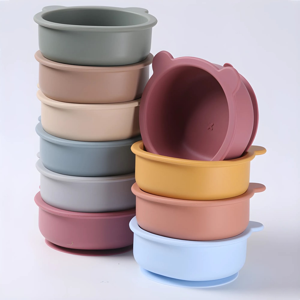 Silicone Children Learning To Eat Rice Bowl Baby Silicone Complementary Food Bowl Baby Snail Suctio 2