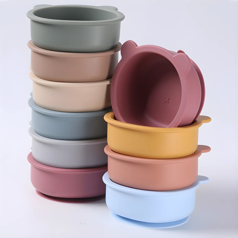 Silicone Children Learning To Eat Rice Bowl Baby Silicone Complementary Food Bowl Baby Snail Suctio 2