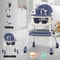 Convertible Baby High Chair Foldable Design With Double Layer Dinner Plate And Toy Rack 6