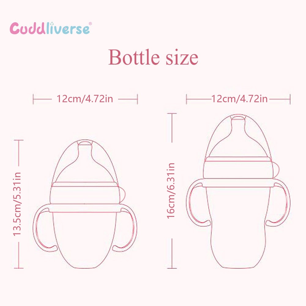 NanoSilicone Baby Bottle With Handle BreastmilkLike Design Soft Milk Pull Perfect For Sensitive Bab 5