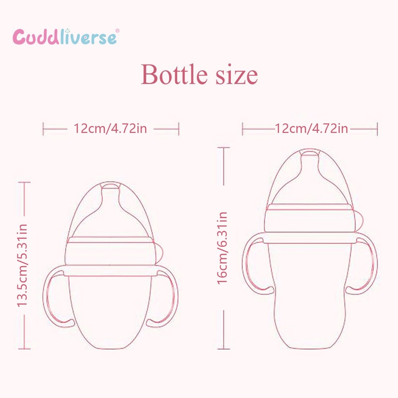 NanoSilicone Baby Bottle With Handle BreastmilkLike Design Soft Milk Pull Perfect For Sensitive Bab 5
