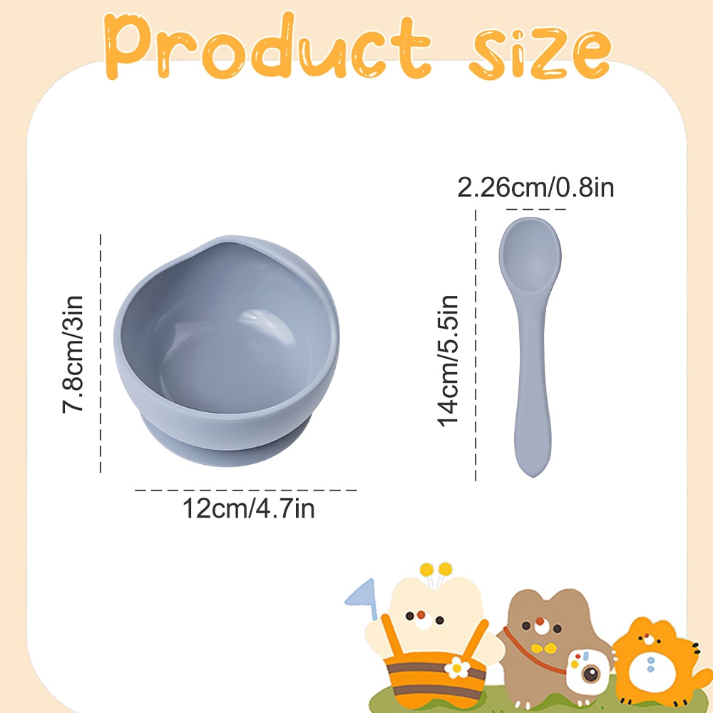 Silicone Sucker Bowl For Infant Feeding Baby Training Bowls Learning To Eat And Supplementary Food 4