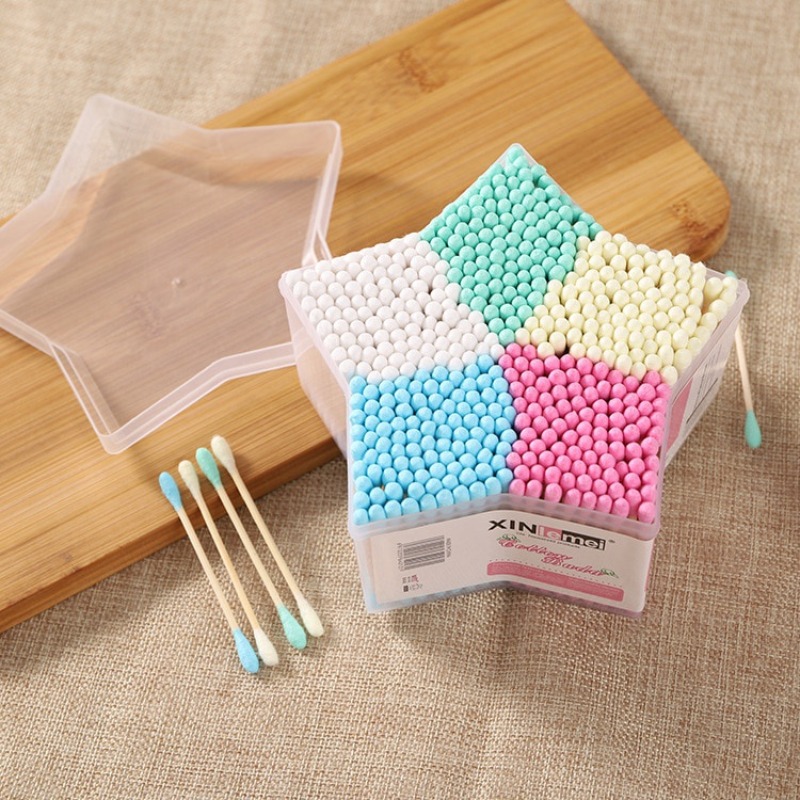 Colorful Doubleheaded Cotton Swab Sanitary Makeup Remover Ear Cleaner 0