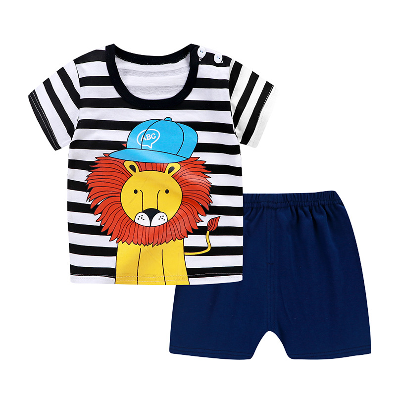 Cartoon Fashion Baby Boys Tracksuit Summer Clothing Winnie Pooh Short Sleeve Tshirt And Shorts Set 3