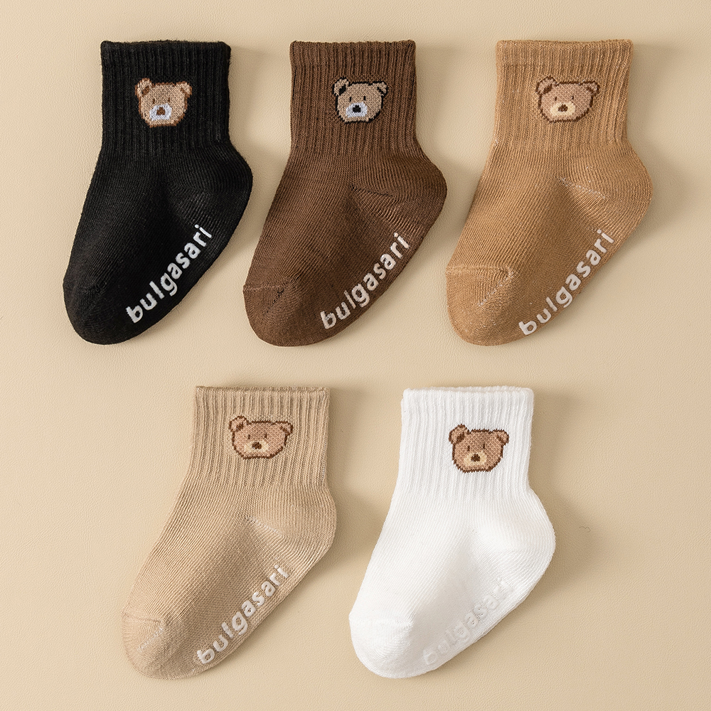 Unisex Baby Ankle Socks Pairs Kids NonSlip Socks With Cute Bear Design Perfect For All Seasons 0