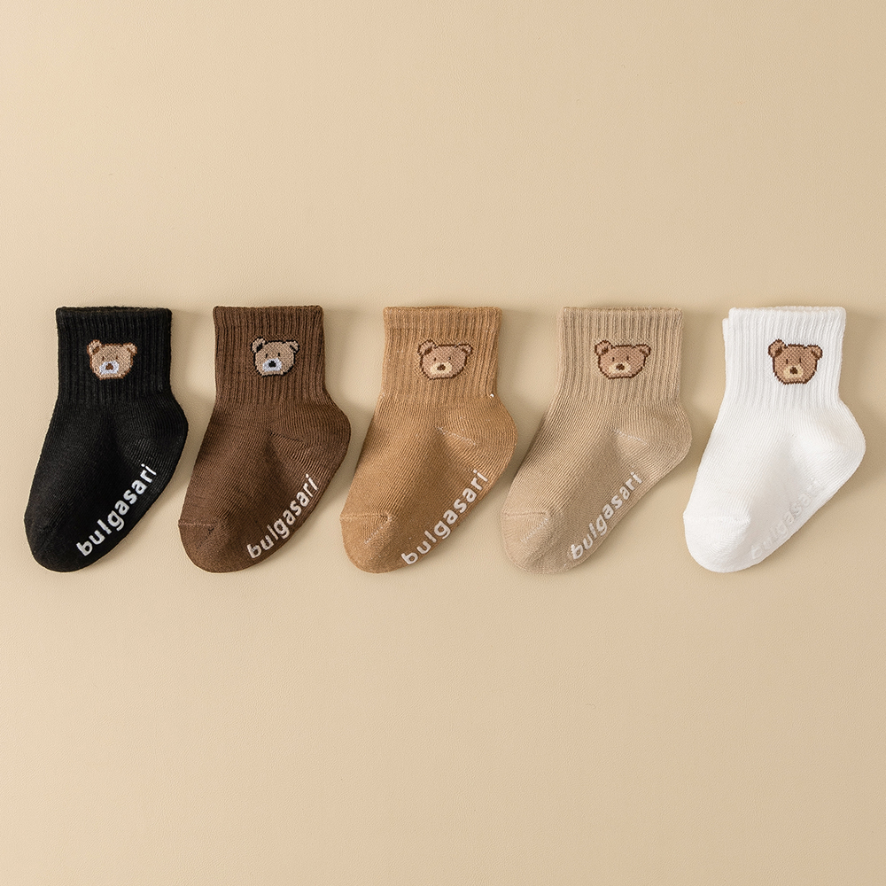 Unisex Baby Ankle Socks Pairs Kids NonSlip Socks With Cute Bear Design Perfect For All Seasons 1