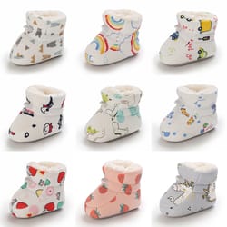 newborn winter snow boots boys and girls soft warm cartoon printed baby fashion boots