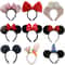 Big Ear Plush Hair Hoop Disney Mickey Mouse Polka Dot Bow Head Ornament Minnie Hair Hoop 0