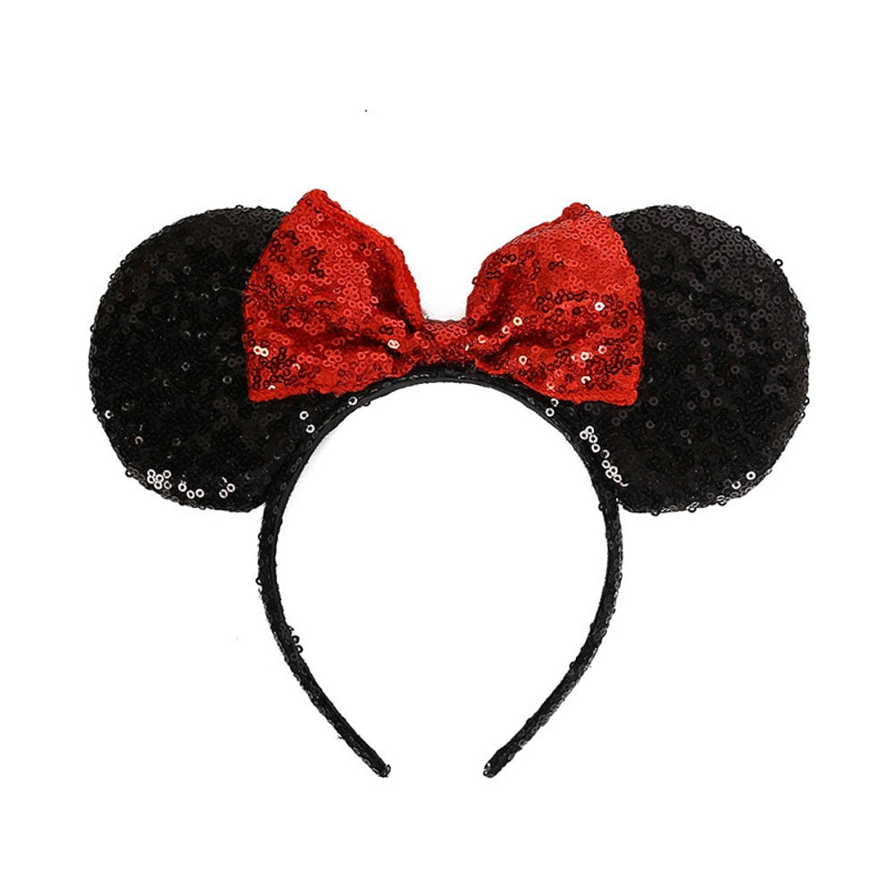 Big Ear Plush Hair Hoop Disney Mickey Mouse Polka Dot Bow Head Ornament Minnie Hair Hoop 2
