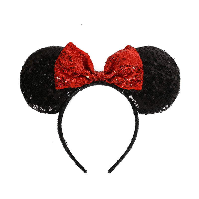 Big Ear Plush Hair Hoop Disney Mickey Mouse Polka Dot Bow Head Ornament Minnie Hair Hoop 2
