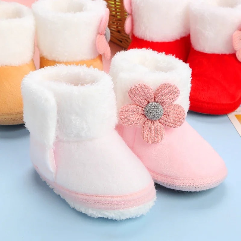 New Fashion Comfortable Snow Boots For Newborn Baby Girls Boys Soft Booties With Pompom And Warming 4