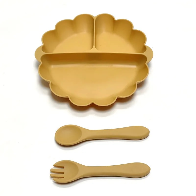 Childrens Silicone Dinner Plate Set Fruit Plate With Convenient Desktop Adsorption Safe Tableware 4